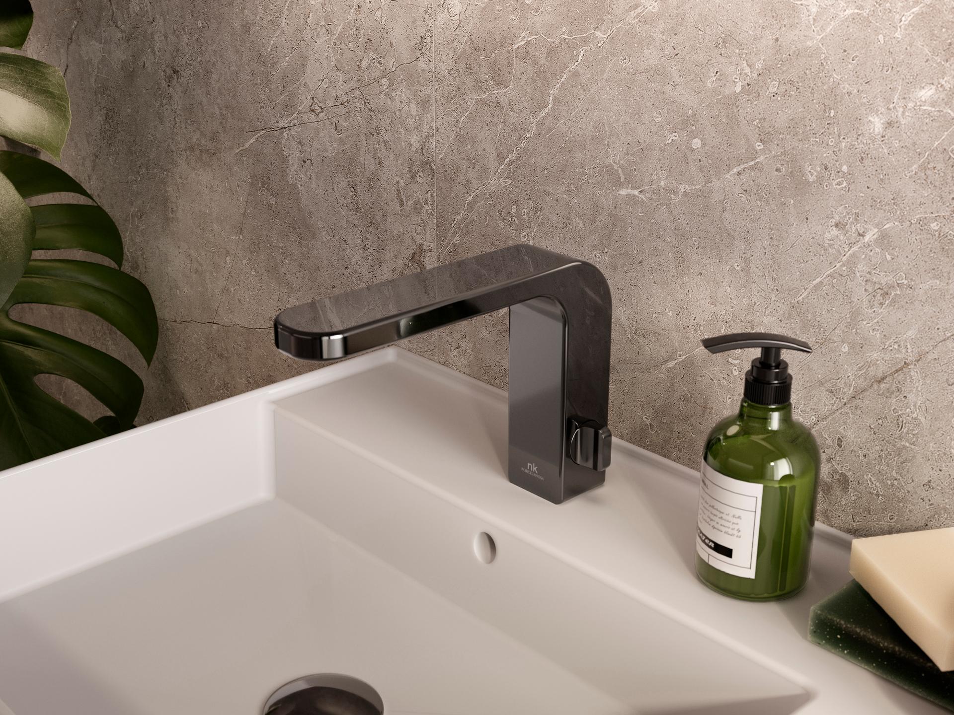Lavabo Suspendido Essence C Seno Izquierda Negro Mate - Essence C